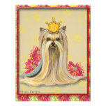 Yorkie Princess Poinsettias Christmas Invitation