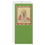 Yorkie Princess Poinsettias Christmas Rack Card rack cards