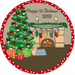 Yorkie Puppys 1st Christmas Ornament 2010 photo sculptures