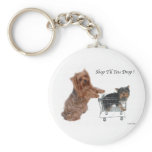 Yorkie Shop Til You Drop keychains
