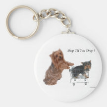 Yorkie Shop Til You Drop Keychain