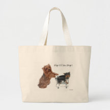Yorkie Shop Til You Drop Tote Bags