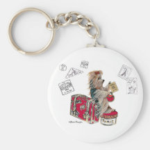 Yorkie Travelling Paris Keychain