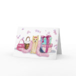 Yorkie with Feather Boa Greeting Cards