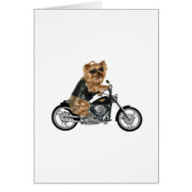 Yorkie Yorkshire Terrier Biker Greeting Card