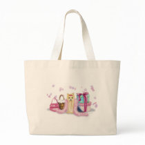 Yorkie Yorkshire Terrier with Feather Boa Tote Bags