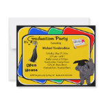Yorkiepoo Black Graduation Party Invitations