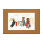 Yorkies  & Eiffel Tower in Paris Travelling canvas prints