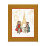 Yorkies & Eiffel Tower Paris Travel Print Canvas Print
