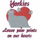 Yorkies Leave Paw Prints Embroidered T-Shirt embroidered shirts