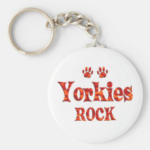 Yorkies Rock Keychain