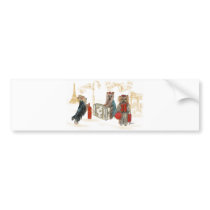 Yorkies Travelling Paris Gifts for the Family Bumper Sticker