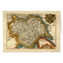 Yorkshire County Map, England Cards