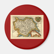 Yorkshire County Map, England Fridge Magnets