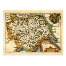Yorkshire County Map, England Postcards