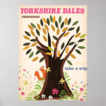 Yorkshire Dales vintage Travel Print. Poster
