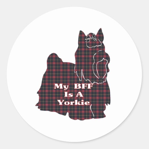 Yorkshire Terrier BFF Gifts Round Sticker