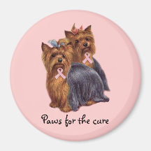 Yorkshire Terrier Breast Cancer Magnet
