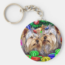 Yorkshire Terrier Christmas Gifts Keychains