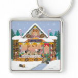 Yorkshire Terrier Christmas Treat Shop Holiday keychains