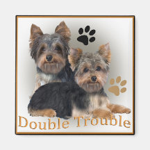 Yorkshire Terrier Double Trouble Gifts Refrigerator Magnet