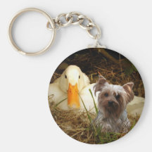 Yorkshire Terrier Keychain With Duck