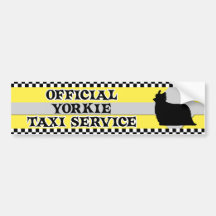 Yorkshire Terrier Taxi Service Bumper Sticker