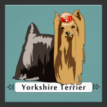Yorkshire Terrier with Breed name invitations