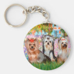 Yorkshire Terriers (three) - Garden Keychain