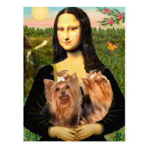 Yorkshire Terriers (two)  -  Mona Lisa Post Cards