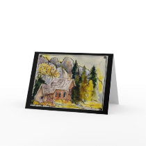 Yosemite Chapel Watercolor Card
