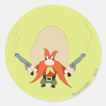 Yosemite Sam Back Off Round Stickers