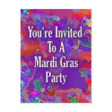 You&apos're Invited To A Mardi Gras Party postcards