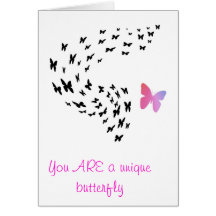 you are a unique butterfly greetings card