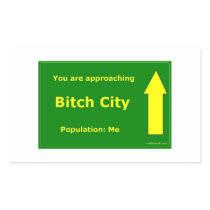You Are Approaching Bitch City Rectangular Stickers