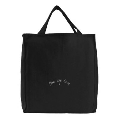 You are here Novelty Embroidered Bag by cinemahawk
