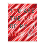 You Are My CSS - red white waves postcards