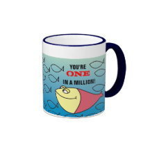 You are ONE in a Million! Funny Cartoon Fishes Mug