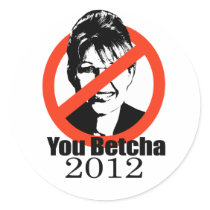 You betcha 2012 round stickers