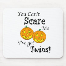 You can't scare me twins - pumpkins mouse mat