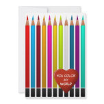 You Colour My World Valentine Card invitations