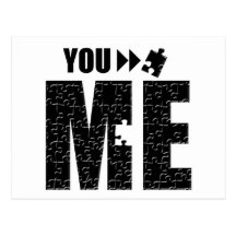 You Complete Me, Romantic Apparel and Gifts. Postcard