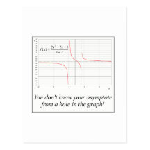 You don't know your asymptote... post cards