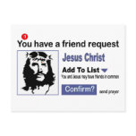You have A Friend Request From Jesus Christ postcards