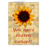 You have beaten cancer! Cancer support pink ribbon Greeting Card