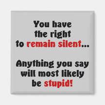 You Have The Right To Remain Silent Fridge Magnet