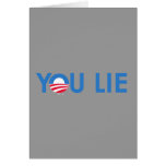 You Lie bumper sticker blue Cards