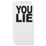 You Lie rack cards