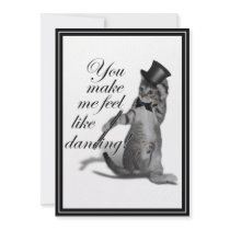 You make me feel like Dancing! Tap Dancing Cat Personalised Invitations