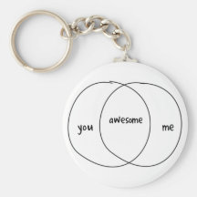 You Me Awesome Venn Diagram Keychain